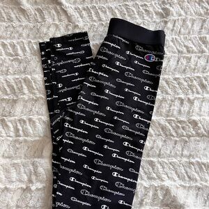 Champion Black and White Logo Print Leggings